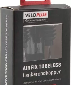 AIRFIX TUBELESS Lenkerendkappen Flickset, Schwarz Von VELOPLUS SWISS DESIGN