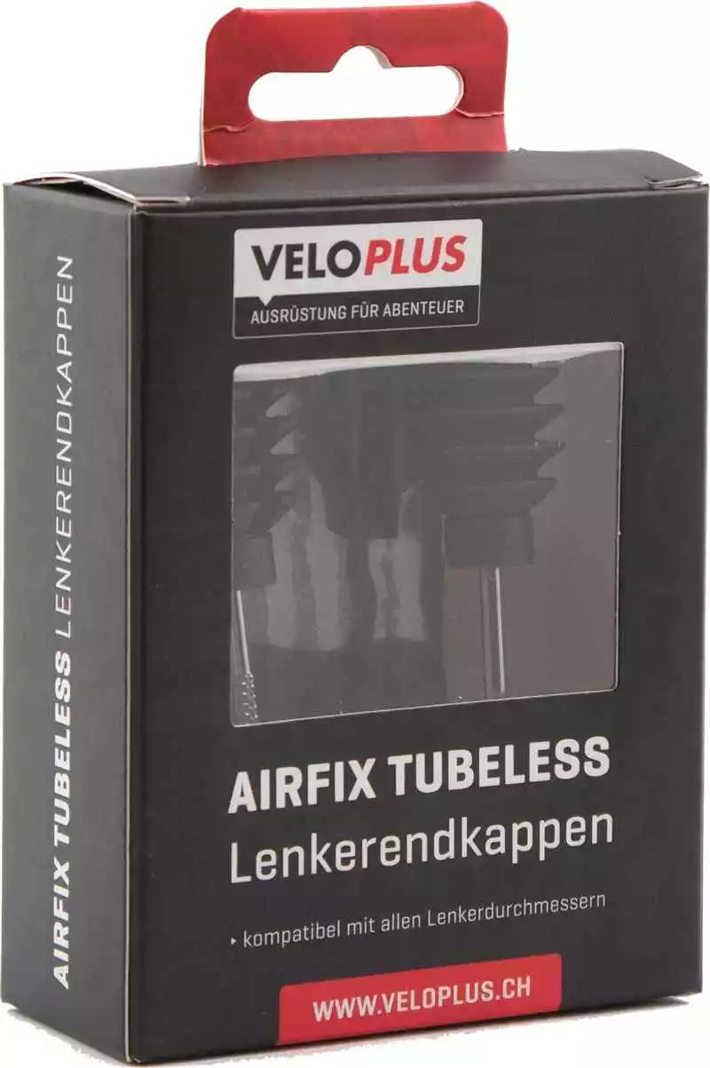 AIRFIX TUBELESS Lenkerendkappen Flickset, Schwarz Von VELOPLUS SWISS DESIGN 1 AIRFIX TUBELESS Lenkerendkappen Flickset, Schwarz Von VELOPLUS SWISS DESIGN