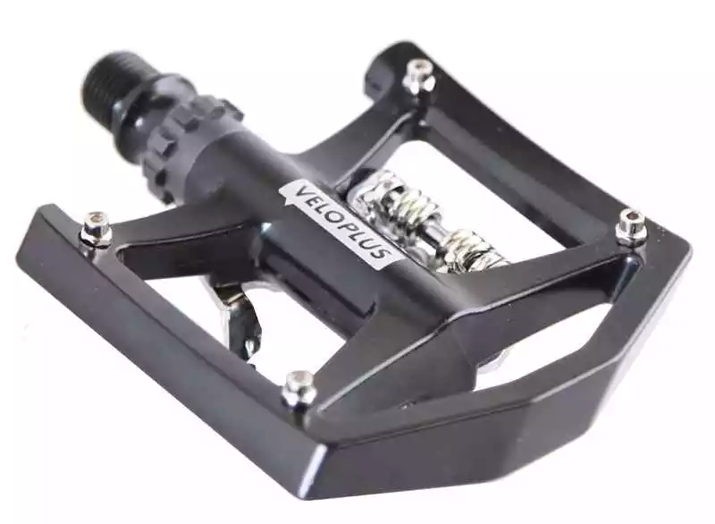 TOURING DUO Kombipedal, Schwarz Silber Von VELOPLUS 1 TOURING DUO Kombipedal, Schwarz Silber Von VELOPLUS