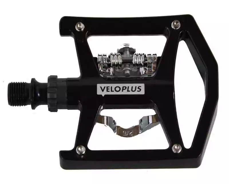 TOURING DUO Kombipedal, Schwarz Silber Von VELOPLUS 3 TOURING DUO Kombipedal, Schwarz Silber Von VELOPLUS – Bild 3