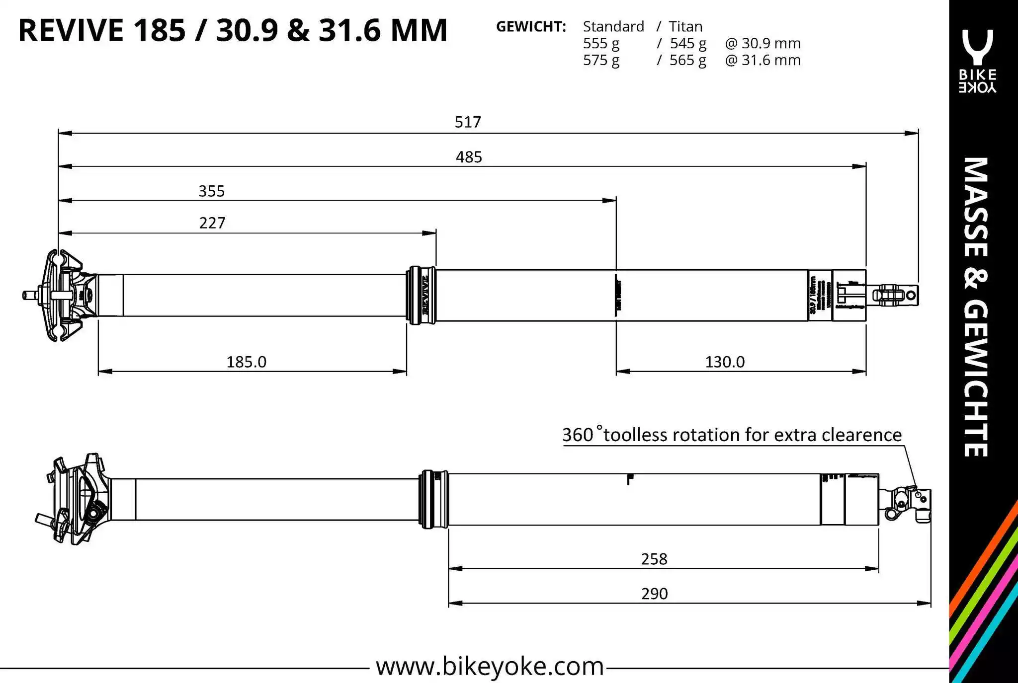 REVIVE Sattelst. Ø31.6/185mm, Schwarz Von BIKEYOKE 6 REVIVE Sattelst. Ø31.6/185mm, Schwarz Von BIKEYOKE – Bild 6