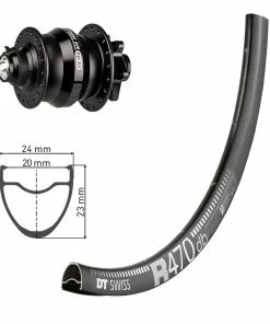 Dt-swiss 28/29" PD-8X Dynamo-Rad QR/15x100 DISC, Schwarz Von DT SWISS